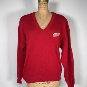 Vintage USA NHL Detroit Red Wings V-Neck Cotton Sweater